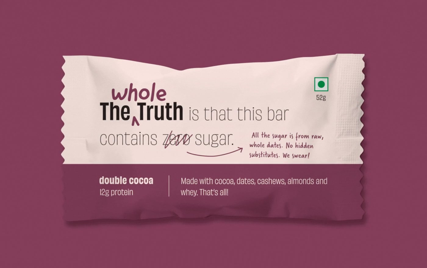 The Whole Truth consumer brand packaging by Anisha